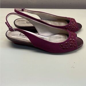 EMMA VIANI MADE IN ITALY LEATHER SUEDE Flats with Slingback STRAP